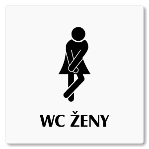 WC ženy, 100x100mm, bílá, Nevada